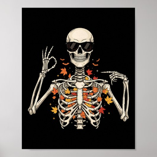 67 skelet meme grappig zes zeven Gen Alpha Hallowe Poster (Voorkant)
