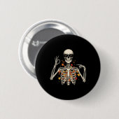 67 skelet meme grappig zes zeven Gen Alpha Hallowe Ronde Button 5,7 Cm (Voorkant /achterkant)