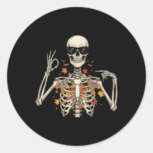 67 Skelet Meme Grappige Zes Zeven Gen Alpha Hallow Ronde Sticker