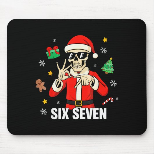 67 Skeleton Funny Six Seven Gen Z Alpha Christmas Muismat (Voorkant)