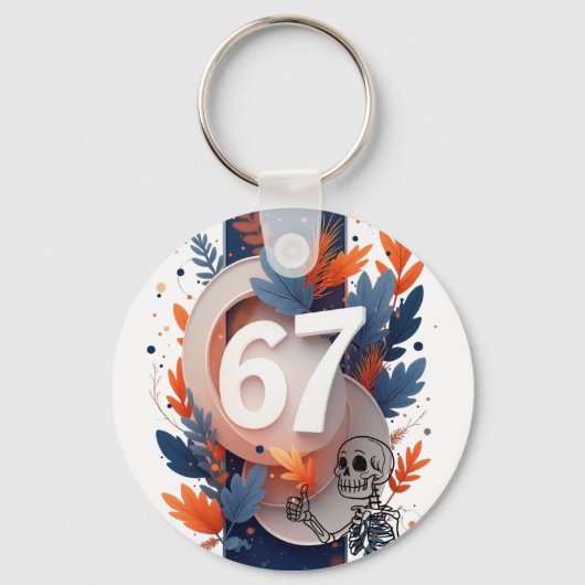 67 Skeleton Hand Halloween Sleutelhanger (Voorkant)