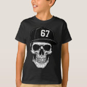 67 Skull Halloween Brainrot Meme Six Seven Kids Sk T-shirt (Voorkant)