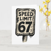 67 Snelheidslimiet Bord Gen Alpha 67 Meme Kaart (Gele Bloem)