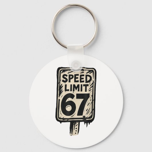 67 Snelheidslimit Bord Gen Alpha 67 Meme  Sleutelhanger (Voorkant)