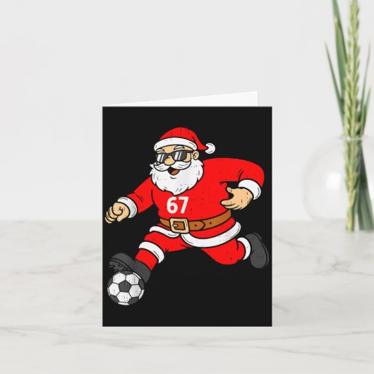 67 Soccer Santa Six Seven Meme Christmas Srt Men B Kaart (Voorkant)