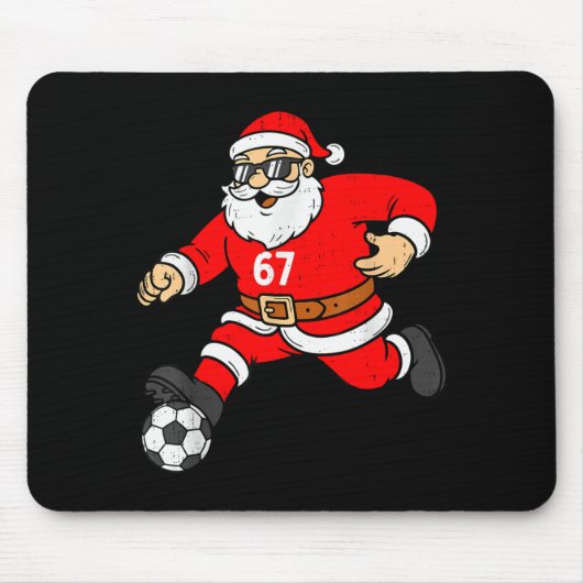 67 Soccer Santa Six Seven Meme Christmas Srt Men B Muismat (Voorkant)