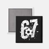 67 Soccer Six Seven 6 7 Meme 67  Magneet (Voorkant / Achterkant)