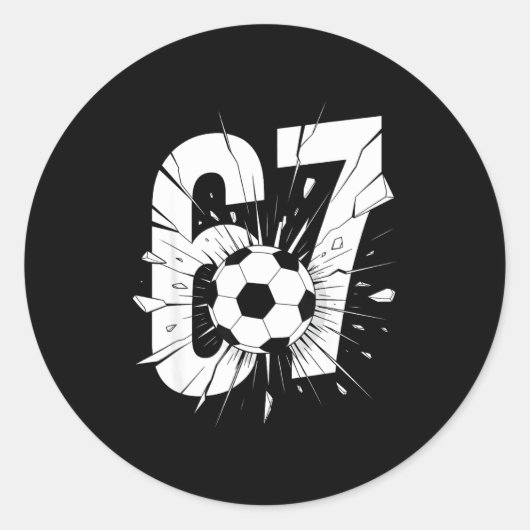 67 Soccer Six Seven 6 7 Meme 67  Ronde Sticker (Voorkant)