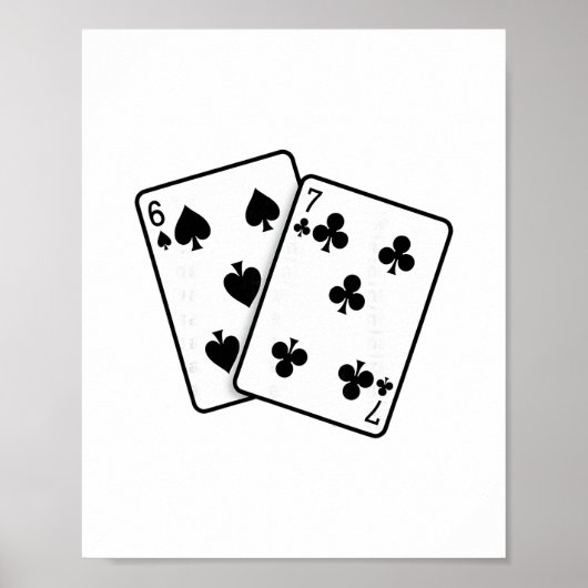 67 Speelkaarten Meme Grappig Zes Zeven Poster (Voorkant)