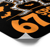 67 Spooky Squad Halloween Skelet 6 7 Meme Zes Zeve Poster (Hoek)
