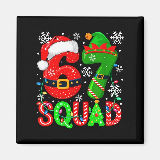 67 Squad Christmas Santa Elf Colorful Costume Kids Magneet (Voorkant)