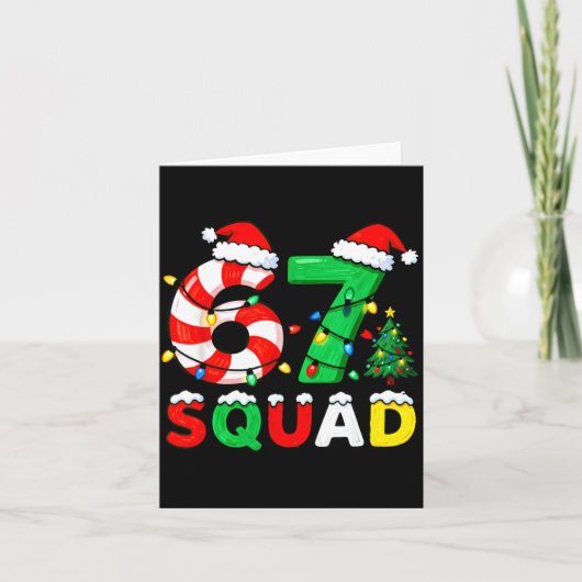 67 Squad Kerst Kerststok Zes Zeven Meme Kerstmis Kaart (Voorkant)
