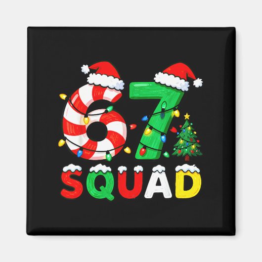 67 Squad Kerst Kerststok Zes Zeven Meme Kerstmis Magneet (Voorkant)