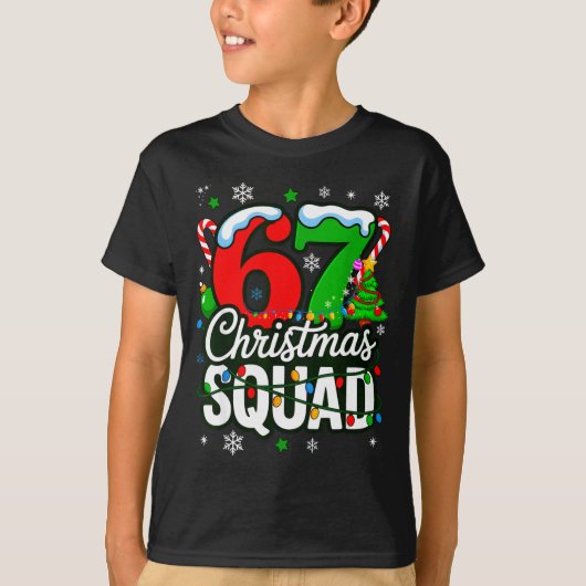 67 Squad Teacher Christmas Funny Holiday Clroom Cr T-shirt (Voorkant)
