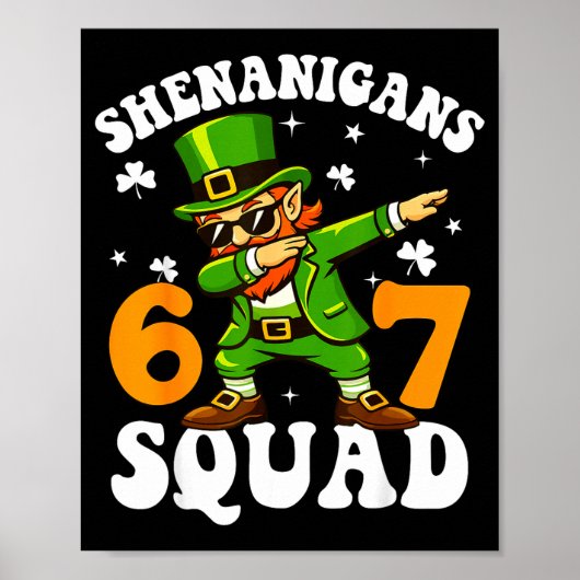 67 St. Patrick meme zes zeven kabouter Poster (Voorkant)