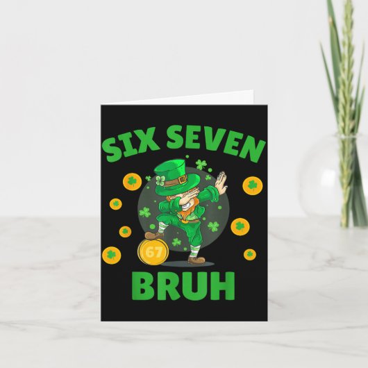 67 st patricks dag zes zeven kinderen jongens mann kaart (Voorkant)