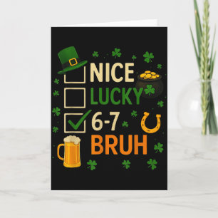67 St. Patrick's Day Grappige Zes Zeven Shamrock 6 Kaart