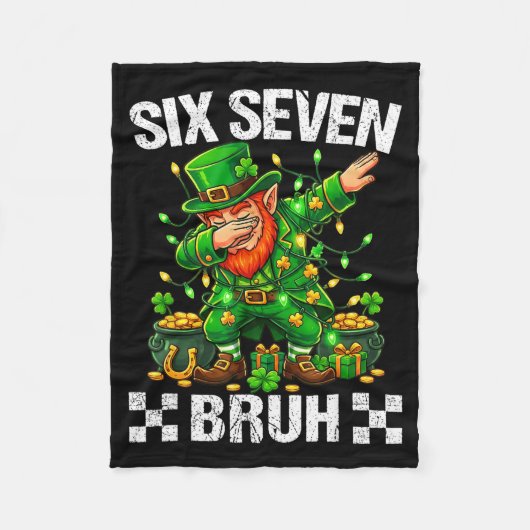 67 St Patricks Funny Six Seven Meme Leprechaun Boy Fleece Deken (Voorkant)