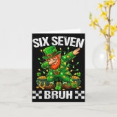 67 St Patricks Funny Six Seven Meme Leprechaun Boy Kaart (Gele Bloem)