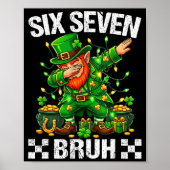 67 St Patricks Funny Six Seven Meme Leprechaun Boy Poster (Voorkant)