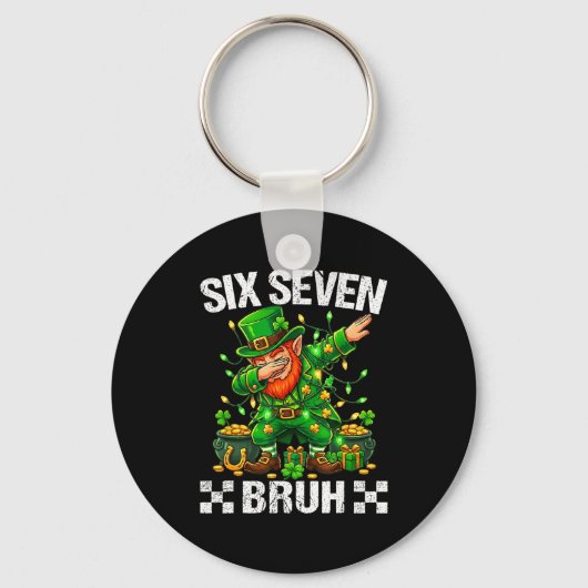 67 St Patricks Funny Six Seven Meme Leprechaun Boy Sleutelhanger (Voorkant)
