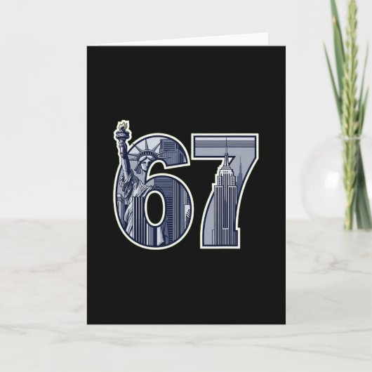 67 Standbeeld Liberty Empire State Grafisch  Kaart (Voorkant)