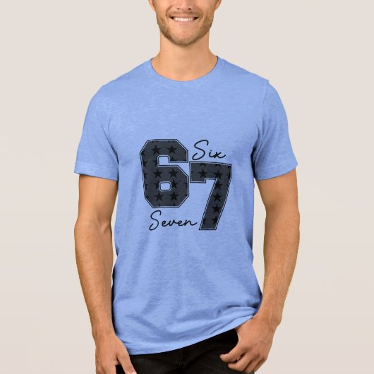 67 Star Pop Culture Vibe Trendy Tri-Blend Shirt (Voorkant)