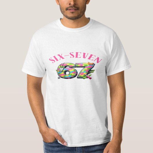 67 Style Neon T-shirt – Leuke & Krachtige Nummer S (Voorkant)
