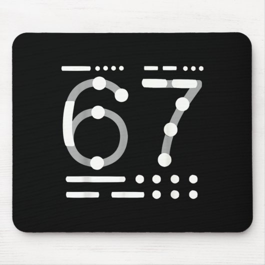 67 T-shirt, Morse Code 67 Kid Meme Zes Zeven Grafi Muismat (Voorkant)