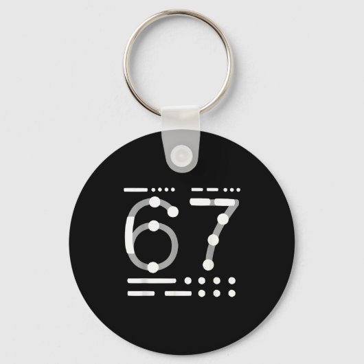 67 T-shirt, Morse Code 67 Kid Meme Zes Zeven Grafi Sleutelhanger (Voorkant)