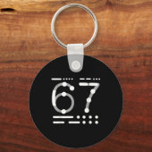 67 T-shirt, Morse Code 67 Kid Meme Zes Zeven Grafi Sleutelhanger (Voorkant)