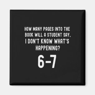 67 T-shirt voor leraren 67 Meme Engelse leraar Zes Magneet