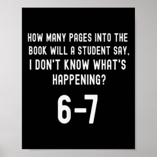67 T-shirt voor leraren 67 Meme Engelse leraar Zes Poster