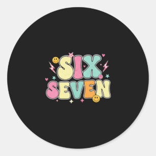 67 T-shirt voor leraren 67 Meme Vrouwen Leraar Zes Ronde Sticker