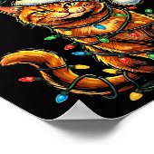 67 Tabby Orange Cat Christmas Santa Hat Six Seven  Poster (Hoek)
