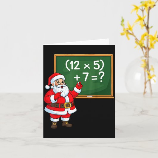 67 Teacher Christmas Santa Six Seven Meme Brainrot Kaart (Gele Bloem)