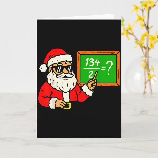 67 Teacher Christmas Santa Six Seven Meme Brainrot Kaart (Gele Bloem)
