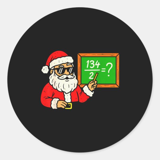 67 Teacher Christmas Santa Six Seven Meme Brainrot Ronde Sticker (Voorkant)