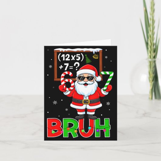67 Teacher Christmas Santa Six Seven Meme Math Equ Kaart (Voorkant)