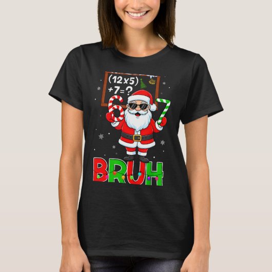 67 Teacher Christmas Santa Six Seven Meme Math Equ T-shirt (Voorkant)