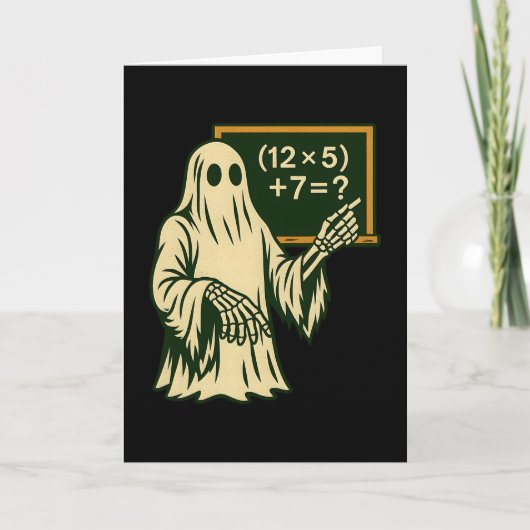 67 Teacher Halloween Ghost Six Seven Meme Brainrot Kaart (Voorkant)