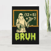 67 Teacher Halloween Ghost Six Seven Meme Brainrot Kaart (Voorkant)