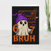 67 Teacher Halloween Ghost Six Seven Meme Math Equ Kaart (Voorkant)