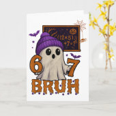 67 Teacher Halloween Ghost Six Seven Meme Math Equ Kaart (Gele Bloem)