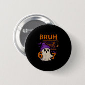 67 Teacher Halloween Ghost Six Seven Meme Math Equ Ronde Button 5,7 Cm (Voorkant /achterkant)