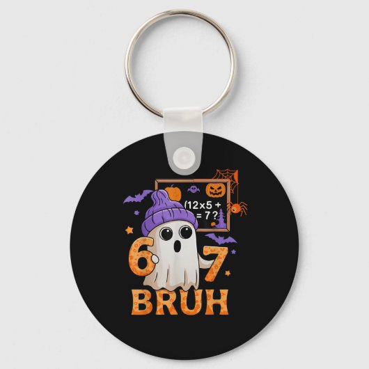 67 Teacher Halloween Ghost Six Seven Meme Math Equ Sleutelhanger (Voorkant)