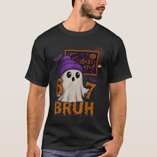 67 Teacher Halloween Ghost Six Seven Meme Math Equ T-shirt (Voorkant)