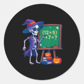 67 Teacher Halloween Skeleton Six Seven Meme Math  Ronde Sticker (Voorkant)