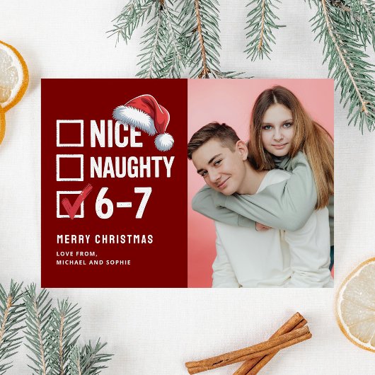 67 Teen Meme 6-7 Christmas Photo Feestdagenkaart