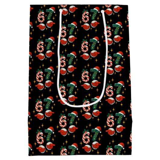 67 Teen Six Seven Meme Holiday Medium Cadeauzakje (Achterkant)